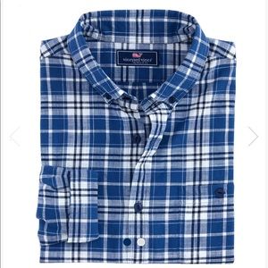 Vineyard Vines L Slim Fit Indigo Plaid Shirt NWT